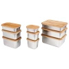 304 stainless steel bamboo lid lunch box, sealed outdoor bento box, wooden lid Japanese-style fresh-keeping box, refrigerated storage yellow Item Picture